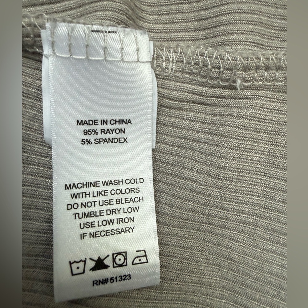 1STATE Gray Long Sleeve Ribbed Jersey Henley - Size Large - Picture 4 of 4